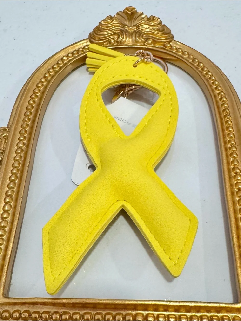 New Crystal Yellow Crystal Ribbon Keychain